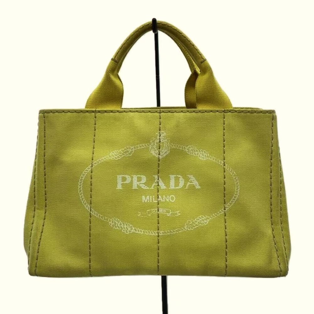 Prada Canapa green Tote Handbag with original dust bag and cards large preppy